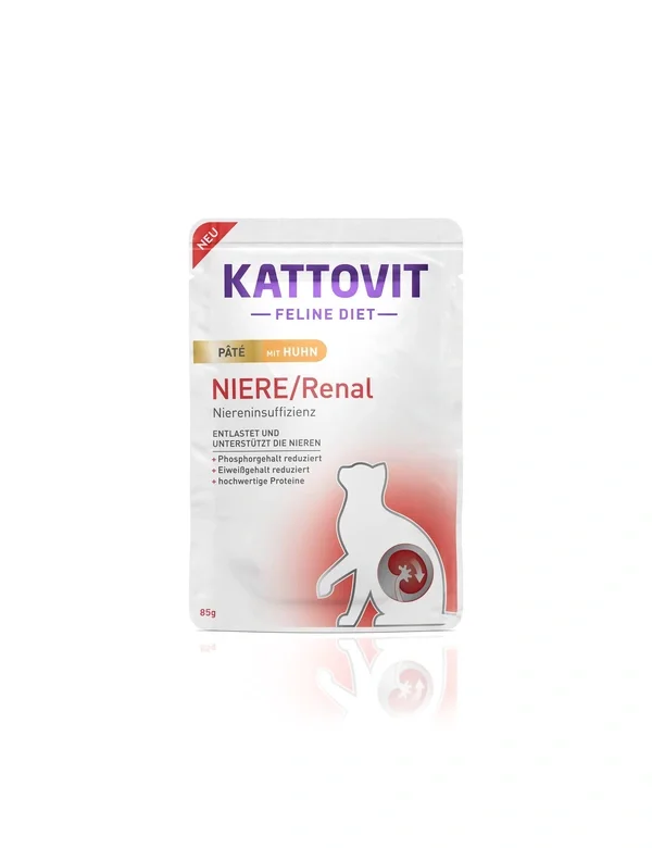 10 x KATTOVIT FELINE DIET Niere/Renal Huhn 85g