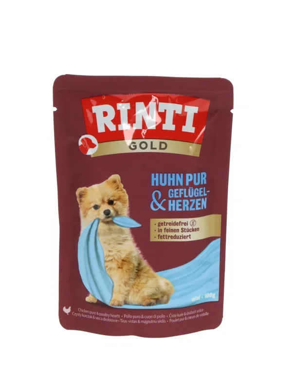 10 x RINTI Gold Huhn & Geflügelherzen 100g