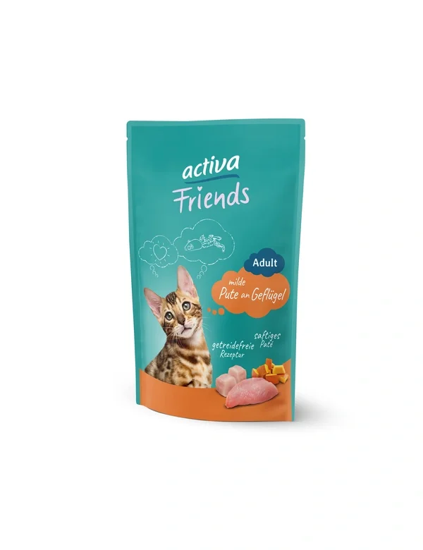 12 x activa Friends Adult Pute an Geflügel 85g